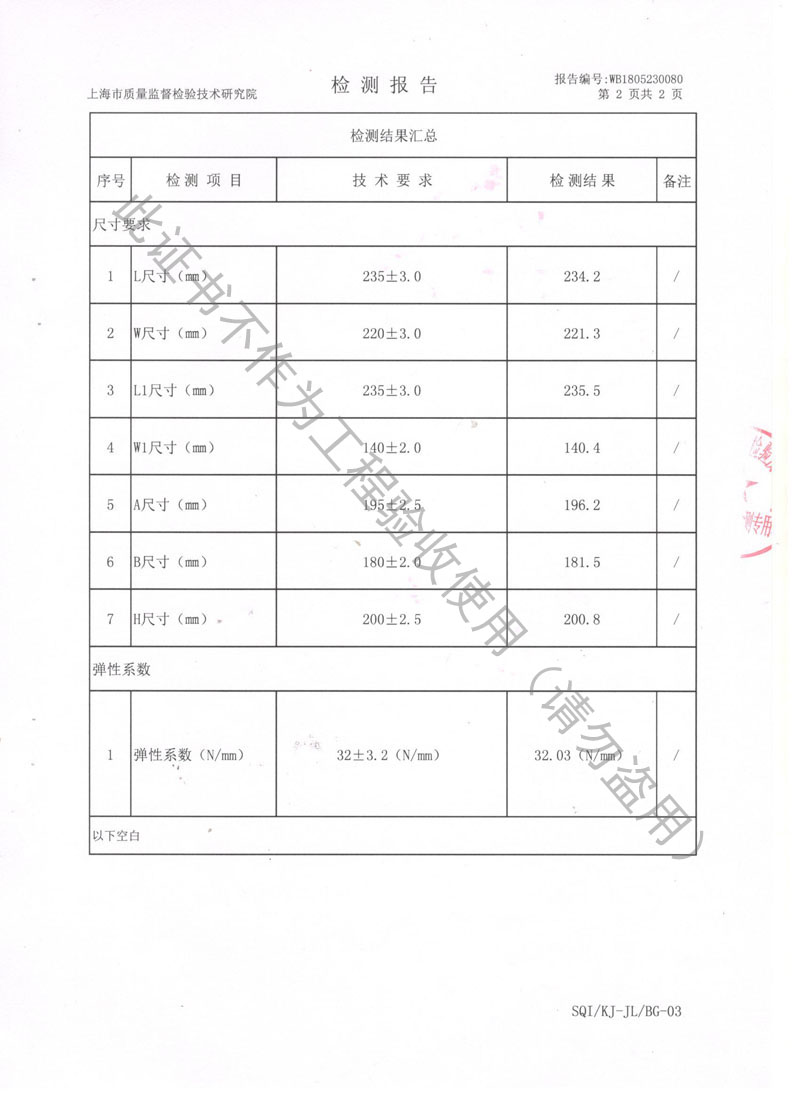 ZTF弹簧减震器检测报告